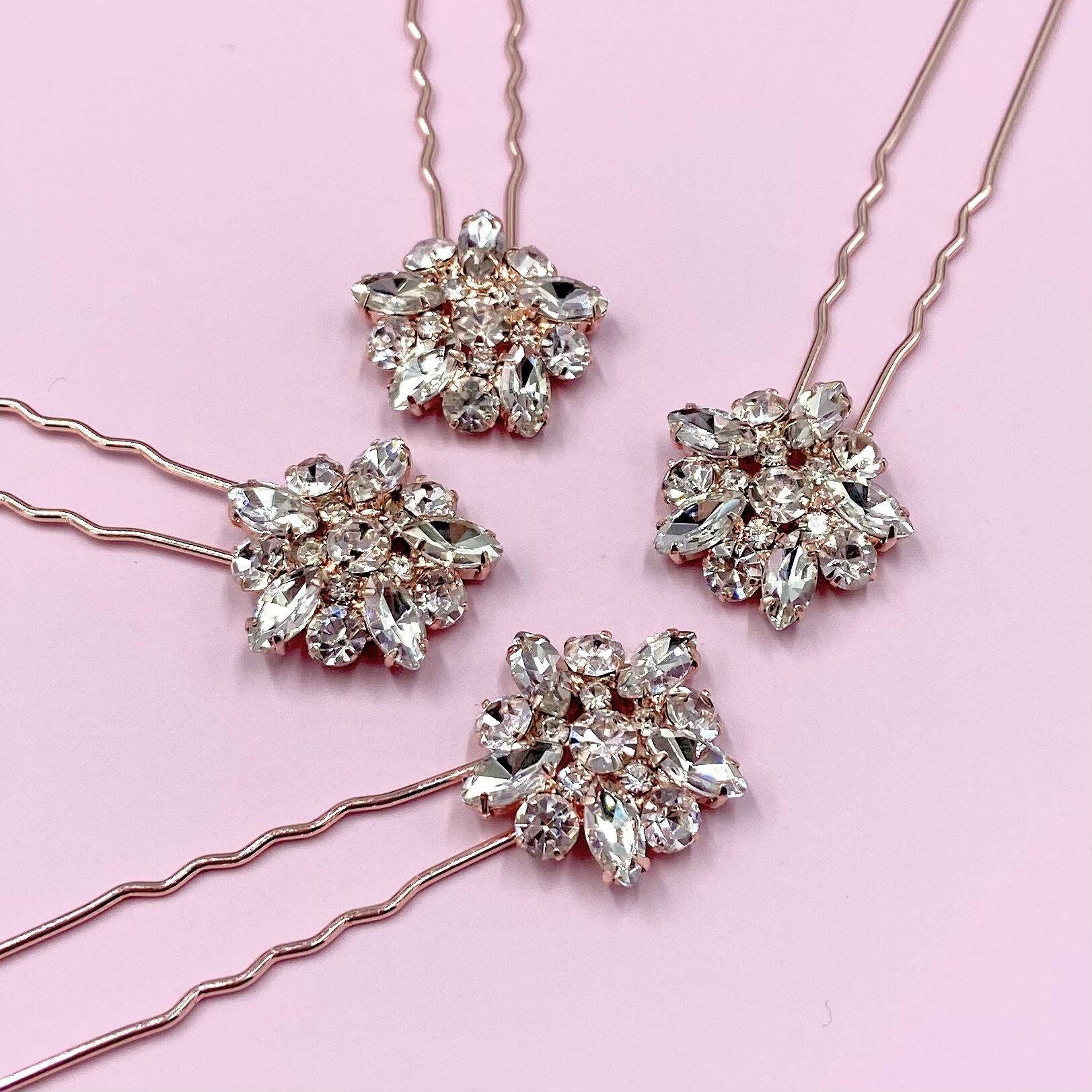 Set of 4 Bridal Hair Pin Wedding Hair Accessory Diamond Etsy