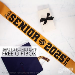 Custom Senior Sash | Personalized Senior Sash | Custom Graduation Sash | Senior Night Sash | Volleyball Sash | Senior 2025 Sash