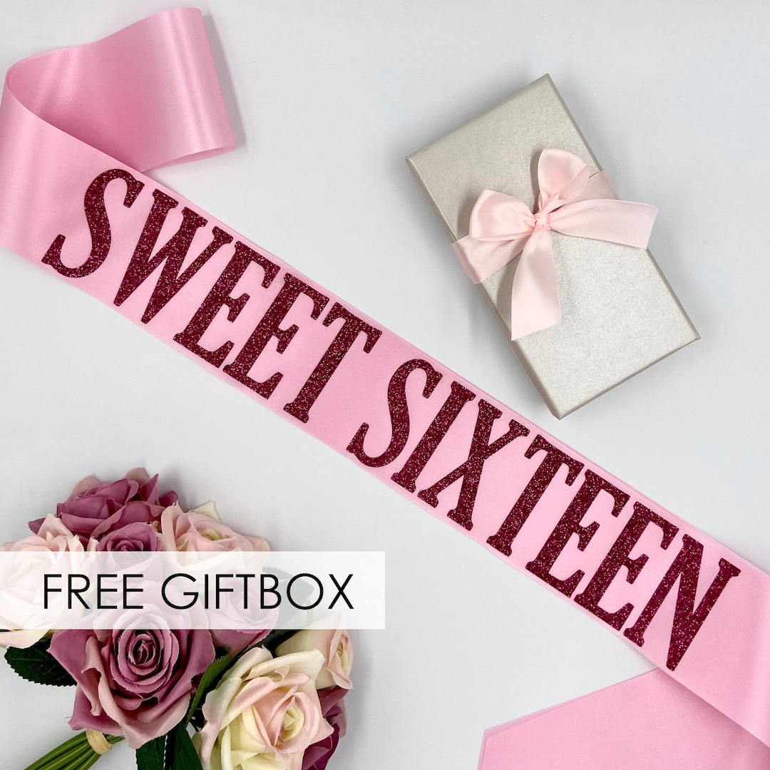 Custom Sweet 16 Sash Personalized Sweet 16 Sash 16th Birthday Sash