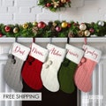 Personalized Christmas Stocking | Custom Christmas Stocking | Cable Knit Stocking | Cable Knit Stocking Pom Pom | Christmas Decor | A