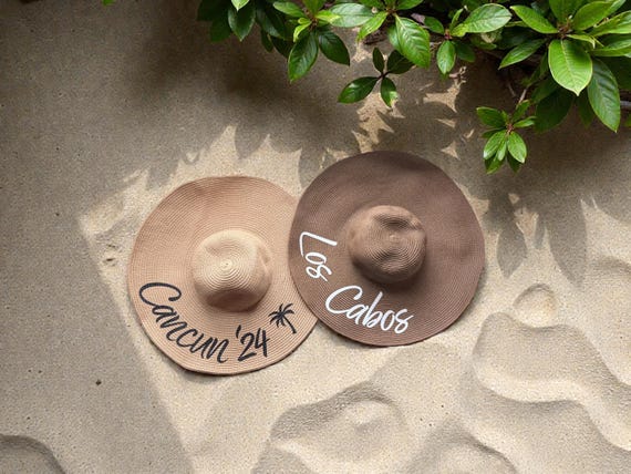 Custom Wire Brim Hat | Travel Beach Hat | Birthday Floppy Hat | Personalized Vacation Hat