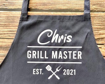 Custom Men's Apron | Personalized Men's Apron | BBQ Apron | Grilling Apron | Gift for Him | Gift for Dad | Father's Day Gift