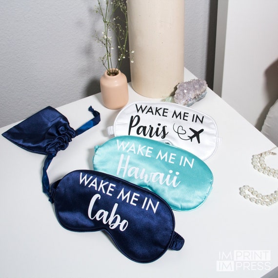 Custom Eye Mask | Personalized Sleep Mask | Travel Sleeping Mask | Custom Satin Mask | Bridal Party Sleep Mask | Destination Wedding Gift