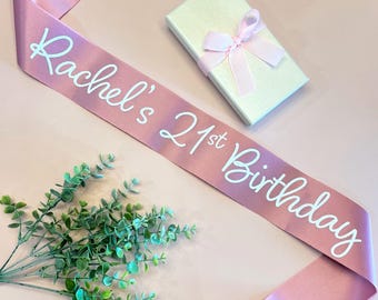 Custom Birthday Sash | Personalized Birthday Sash | 21st Birthday Sash | 21st Birthday Prop | Gift for 21st Birthday | Glitter Sash