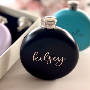 Personalized Women's Flask Custom Women's Flask Laser Engraved Flask Engraved Women's Flask Bridal Party Gift Bridesmaid Gift K1 image 3