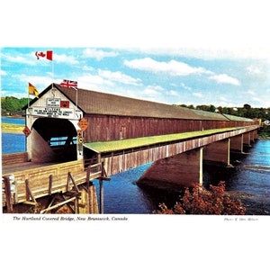 Hartland Covered Bridge Nowy Brunszwik Kanada Vintage Post Card Opublikowano w 1988 r.