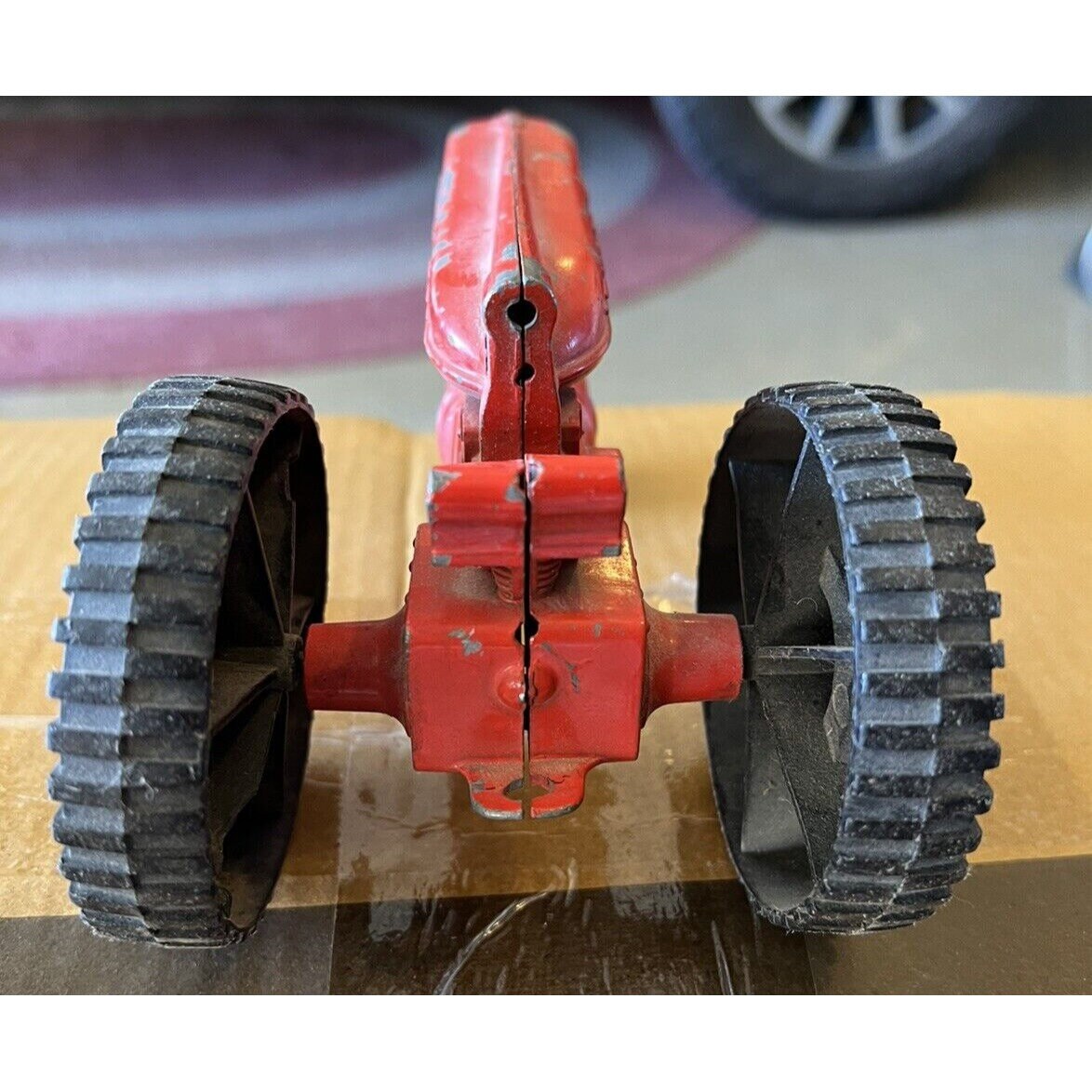Vintage Hubley JR Kiddie Toys Tractor Farm Toy Orange U.S.A. Die Cast ...