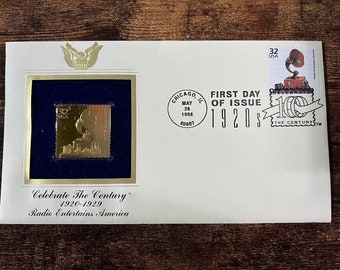 Radio Entertains America Gold Golden Replica Stempel Celebrate the Century Cove