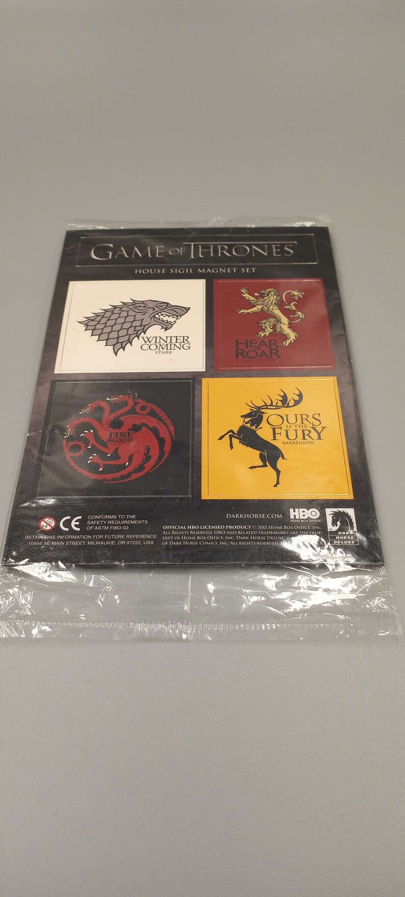 Game of Thrones House Sigil Magnet Set Stark Lannister HBO | Etsy