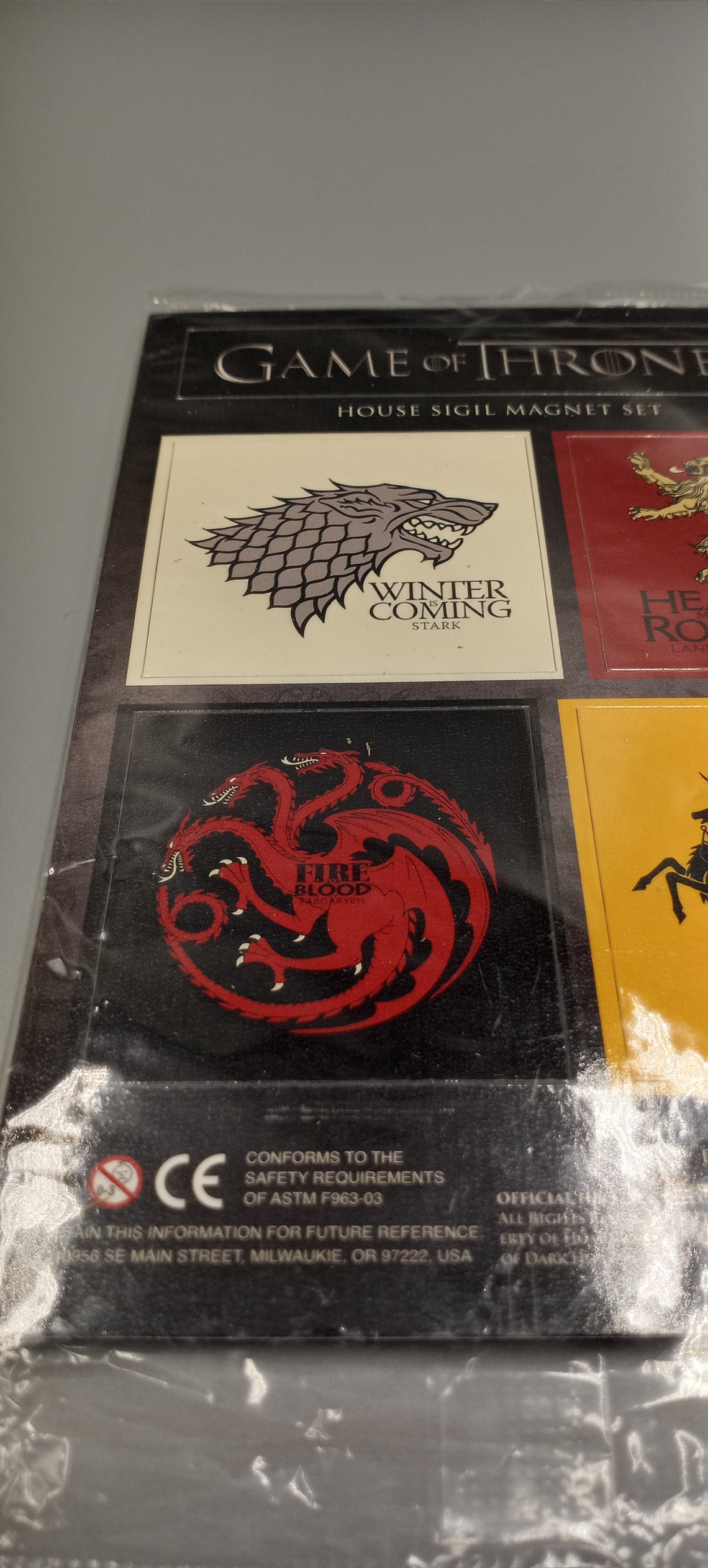 Game of Thrones House Sigil Magnet Set Stark Lannister HBO | Etsy