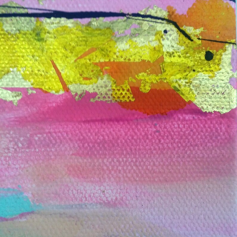 Pink Wall Art Original Abstract Painting Landscape Etsy