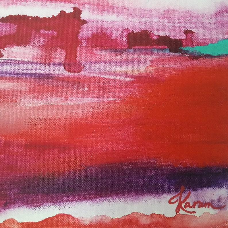 Red & Pink Abstract Painting Original Wall Art Painting Etsy
