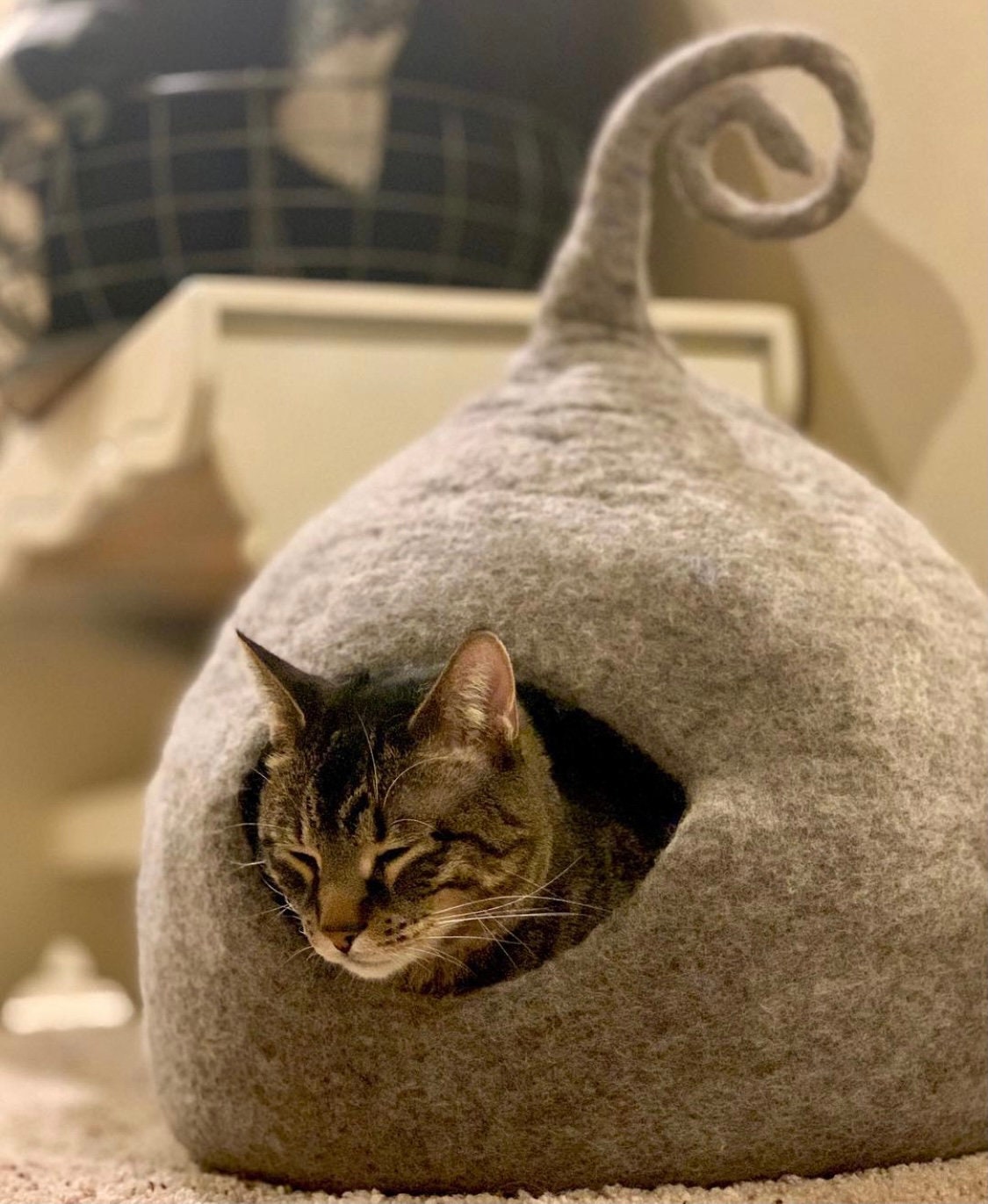 Extra Large Cat Cave Cat Bed Wool Cat Cave Cat Cocoon Cat Etsy