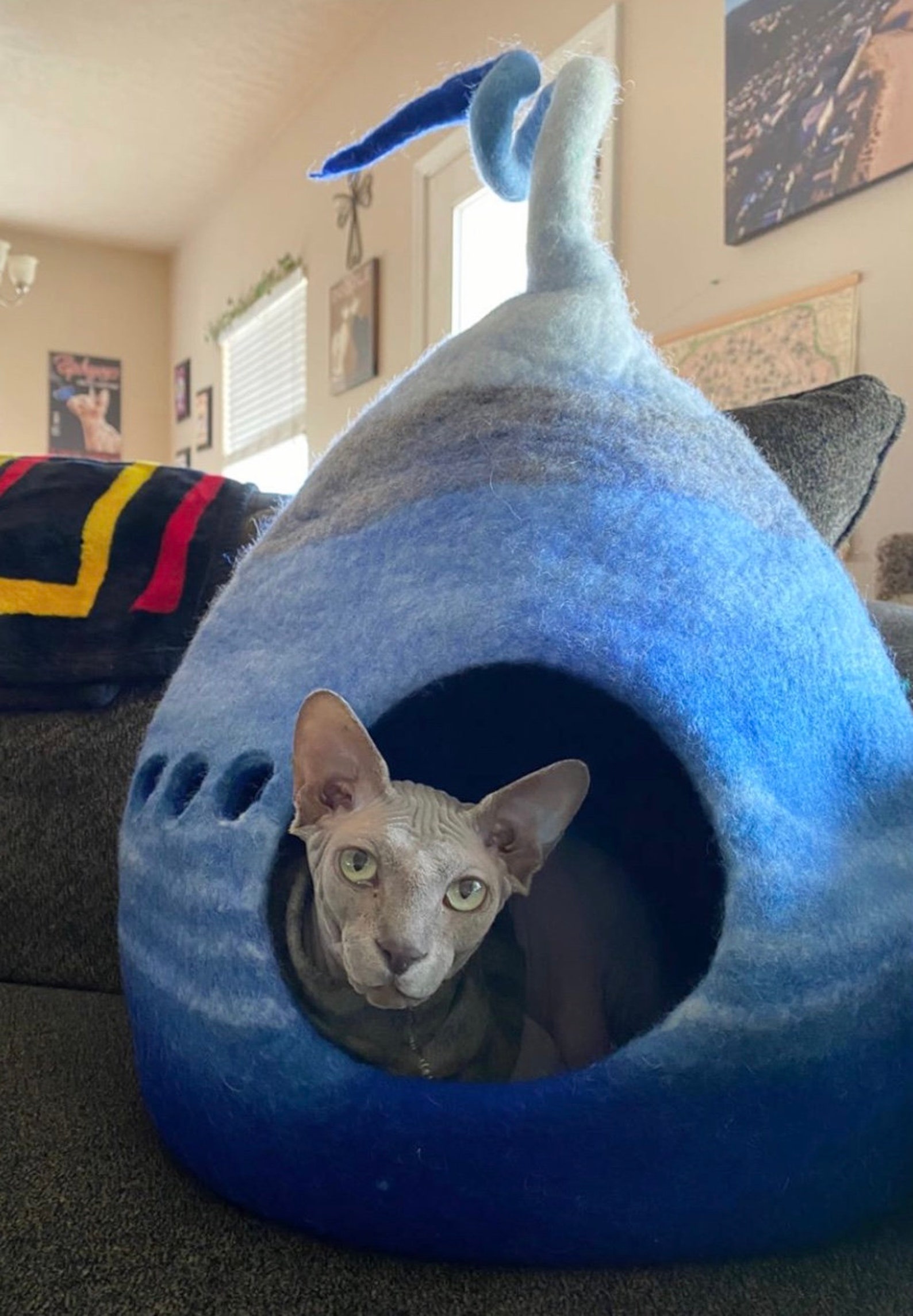 Extra Large Cat Cave Cat Bed Wool Cat Cave Cat Cocoon Cat Etsy