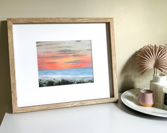 Florida Sunset Ocean Painting, Coastal Art Prints or Canvas