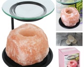 Himalayan Natural Salt Lamp Burner plus Four 100 Advanced Soy Wax Tealights - Read about the Health Benefits of having salt lamps at home