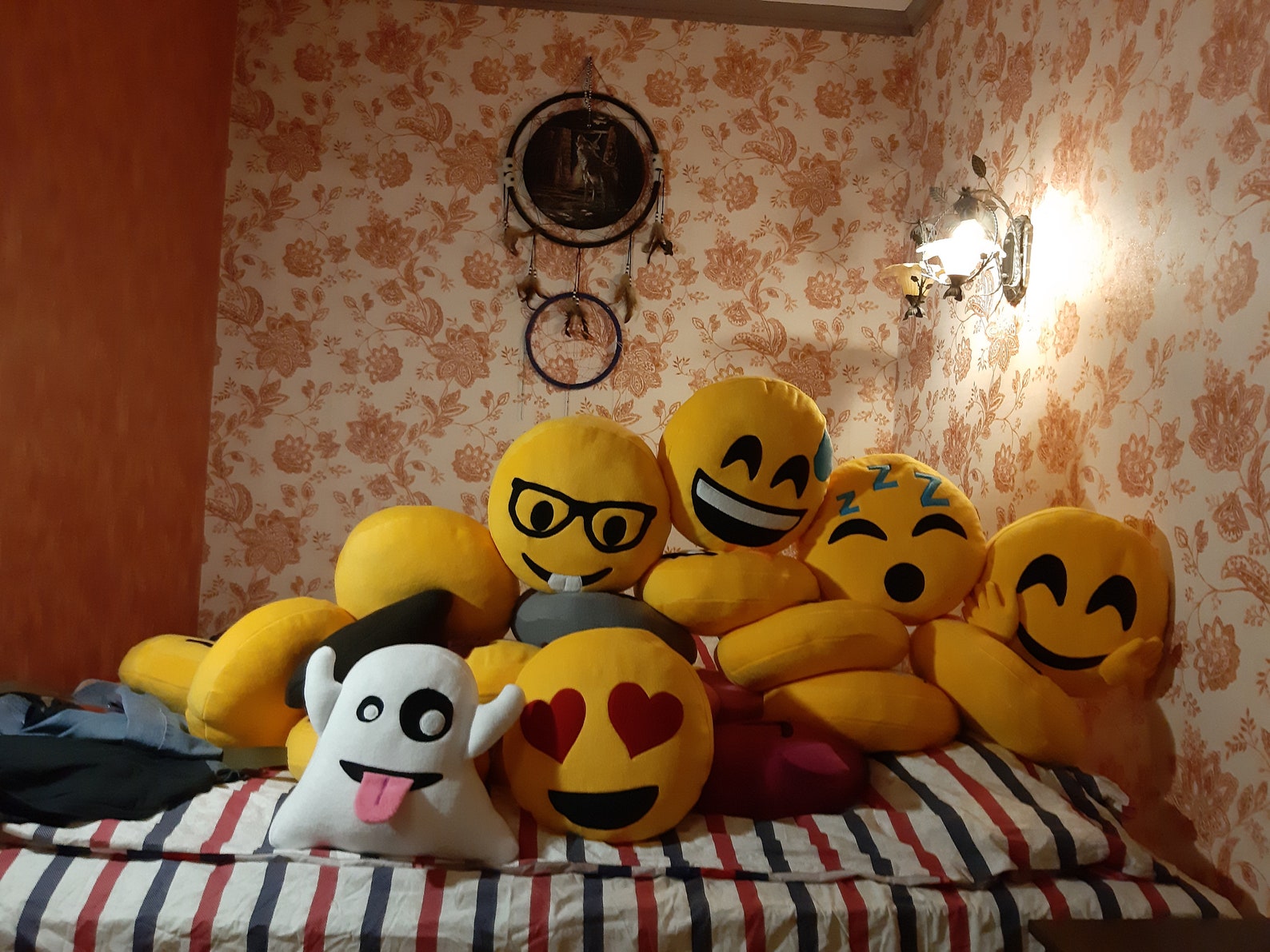 Hand made Emoji pillow Hugging Face. Medium size diameter Etsy