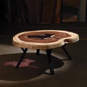 Live Edge Wood Slab, Custom Epoxy Resin Table, Wall Art image 6