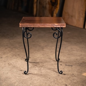 Copper top. Table legs
