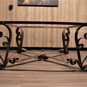 Custom Forged-iron  Dining Table Bases, wrought iron  table base, Table legs, Desk  table base, Entryway table, Coffee table,