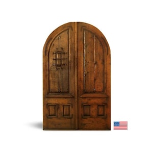 Custom Solid Wood Top Lite Arched Door, Handcrafted Antique Entrance Front Doors, Custom Size Double or Single Rustic Exterior Doors |