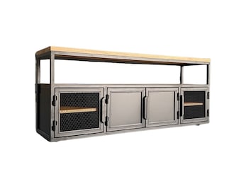 Handmade Industrial Stand | Console | Credenza | Media Console | Media Credenza | Cabinet TV  | Metal & Wood Coffee Table