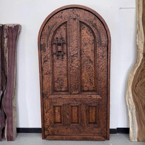 Custom Solid Wood Top Arched Door, Handcrafted Antique Entrance Front Doors, Custom Size Double or Single Rustic Exterior Doors |