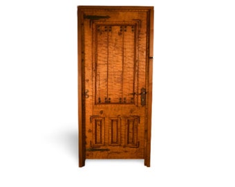 Puerta rústica de entrada de madera de cedro tallada a mano, estilo colonial, hecha a medida