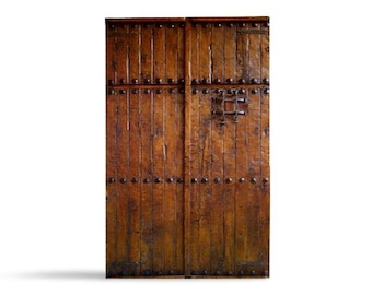 Puerta rústica de madera de cedro tallada a mano, estilo español personalizado