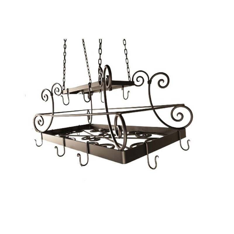Custom Hand Iron Ceiling Mounted Pot Rack Pot & Pan Etsy