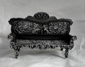 Miniature Dollhouse Sofa Kit: 1/12 Scale, Engraved Wooden DIY,  made in Australia,