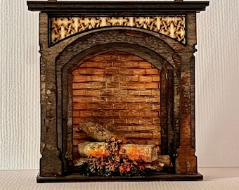 1/24 Scale Miniature, Fireplace, DIY, Kit, Dollhouse, Quirky, Victorian, Shabby Chic, Halloween, Haunted, Gothic