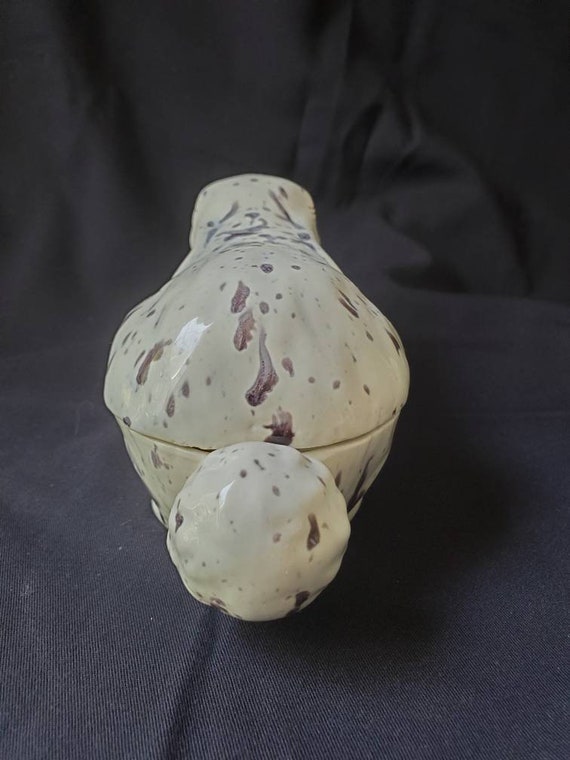 Vintage Porcelain pottery bunny rabbit jewelry box ho… Gem