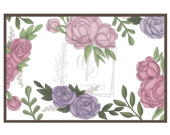 Roses & Peonies Laser Ready Digital File | SVG