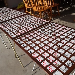 Handmade 24 Inch Square Wood Stained Game Board to play sequence. 16 layers of polyurethane and lacquer. Durable and water resistant.