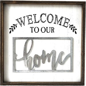 Welcome to Our Home Wooden and Metal Quote Plaque Sign Wall - Etsy