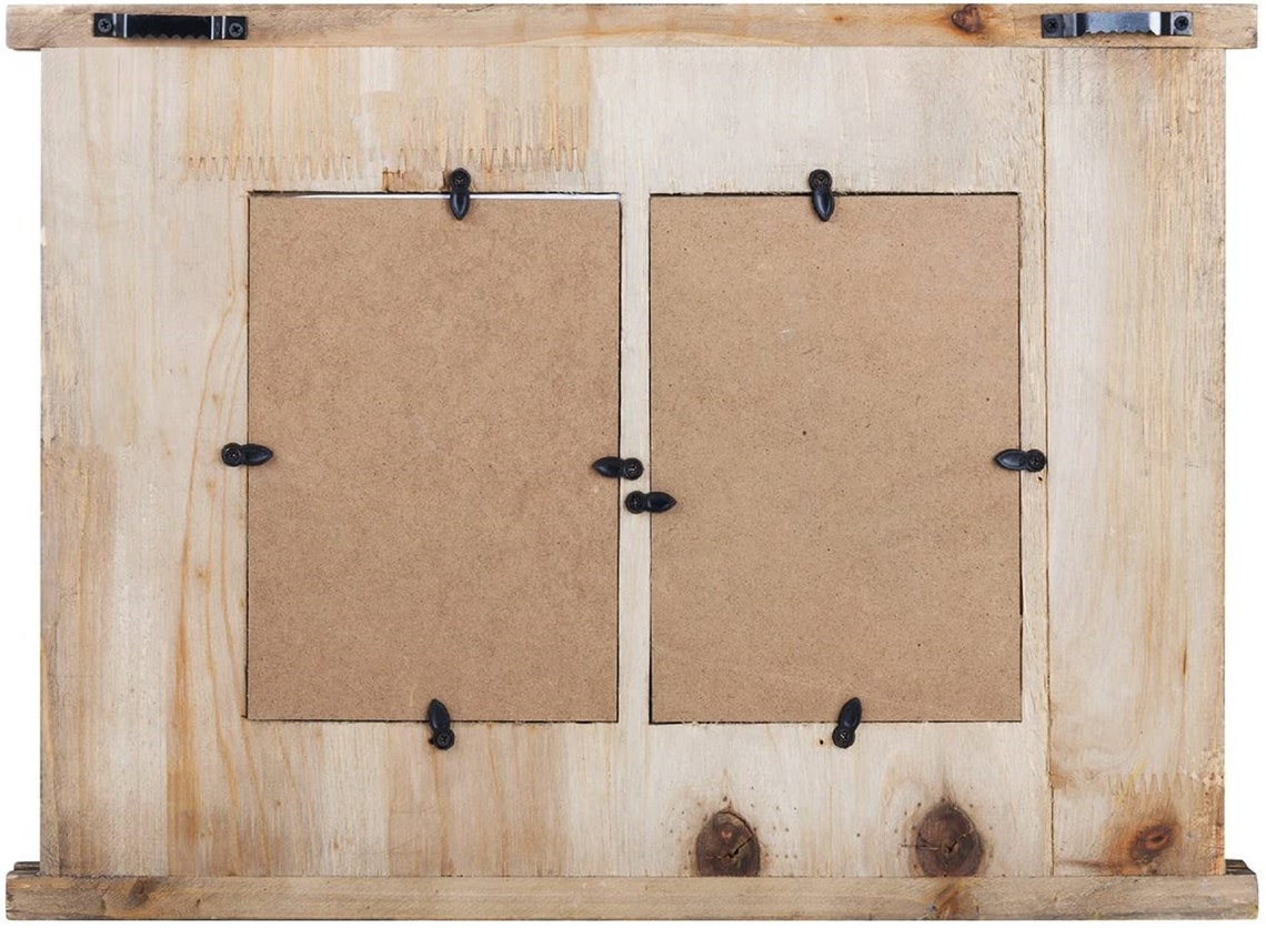 Multi Wood Barn Door Picture Frame 2 Openings Rustic Wall Etsy