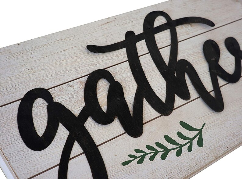 Gather Rustic Black Metal 3D Quote on White Wood Wall Decor Etsy
