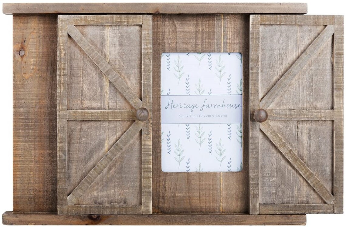 Multi Wood Barn Door Picture Frame 2 Openings Rustic Wall Etsy