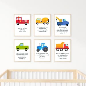 Vehicle Boy Room Decor, Bible verse big truck pictures