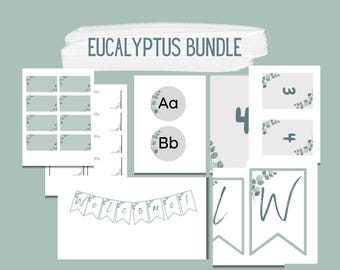 Eucalyptus Classroom Decor Bundle: Teacher Printables (61-Page)