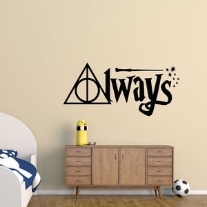 Harry Always-sticker, magische stokmuurschildering, Harry-stickers kinderkamer, kinderkamerinrichting, muursticker hekserijthema
