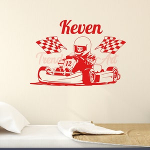 Custom Go Kart Decal, Custom Karting Vinyl Sticker, Choose your Name and Number Decal, Boy Bedroom Decal, Racing Decal, Trailer Decal