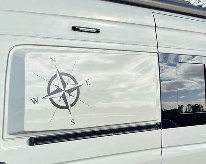 Compass Vinyl Sticker Compass Decal, Compass Vinyl Sticker, Camping Vinyl Decal, Explore ...