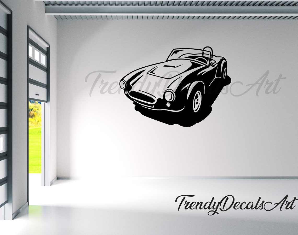 AC Cobra Decal, Car Wall Decal, Car Wall Vinyl Sticker, Man Cave Decal ...