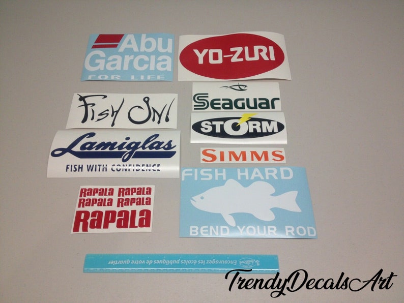 Fishing Decals Fishing Stickers Set of 13 Decals Fishing Etsy