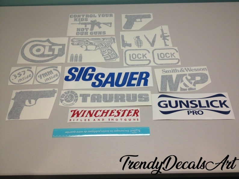 Gun Decals Gun Stickers Set of 15 Decals Gun Brand Decals Etsy