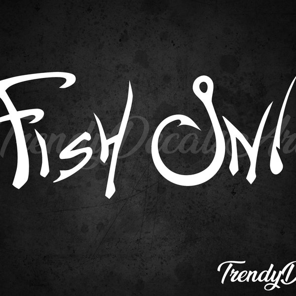 Fish On Decal, Fishing decal, Fishing sticker, Fishing Vinyl Deca, Car Window Sticker, Fishing Decor, Fishing Boat Decal