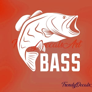 Bass Decal, Hengelsport sticker, Hengelsport sticker, Vissen Vinyl Deca, Tackle Box Sticker, Autoruit Sticker, Boot Sticker, Visser Gift