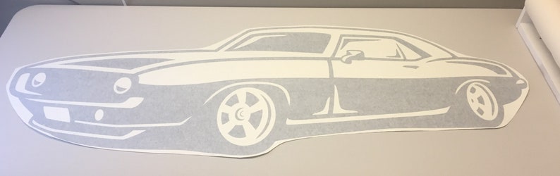 Chevy Camaro Decal, Car Wall Decal, Car Wall Vinyl Sticker, Man Cave Decal, Garage Decor, Hot Rod Mural Decal, Chevy Vinyl Decal image 4